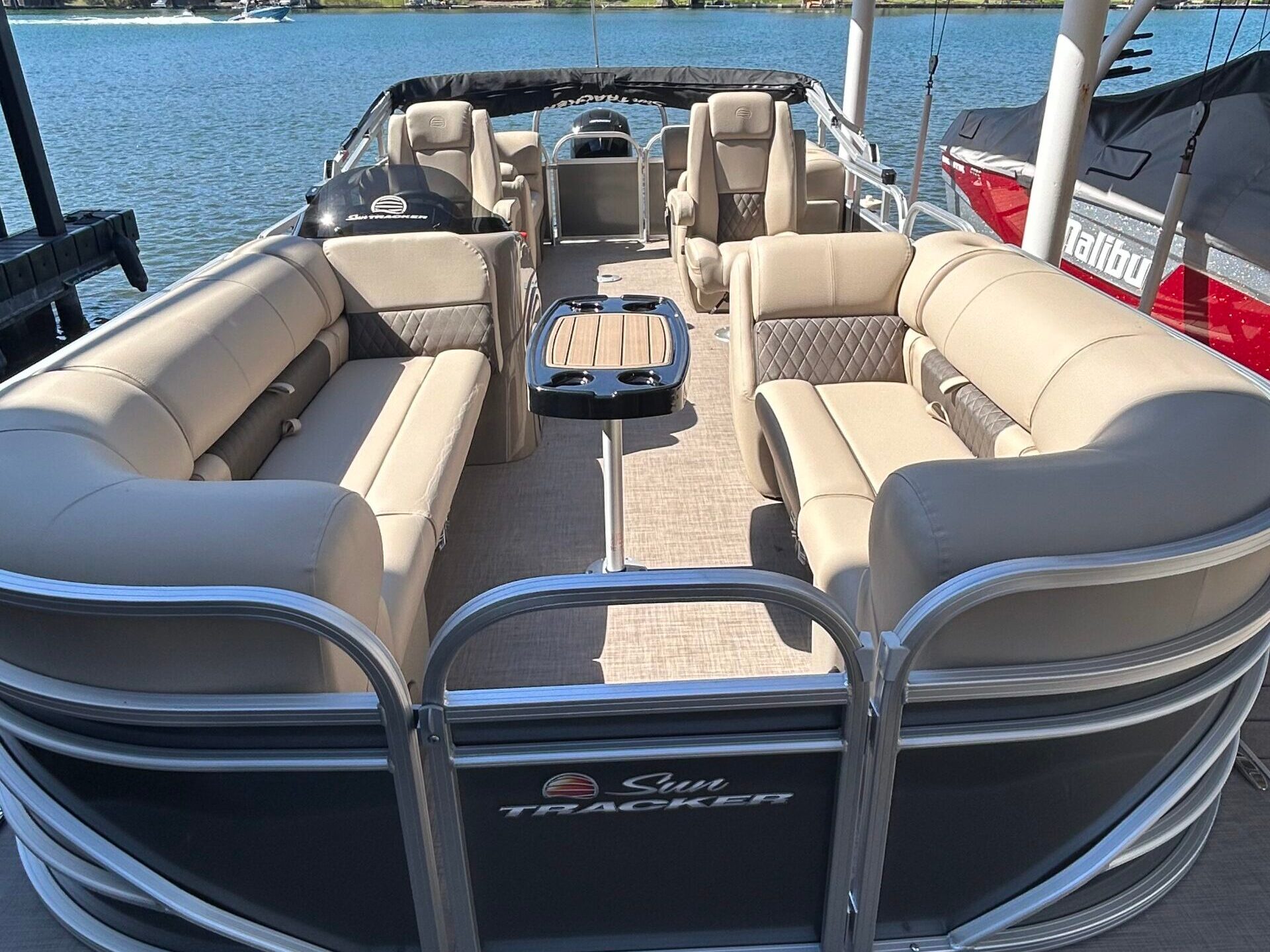 a boat sitting at the dock