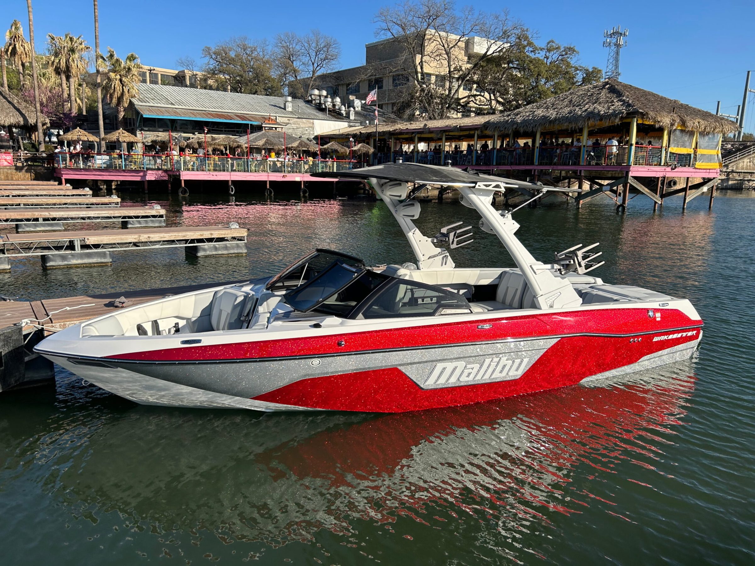 a small boat in a body of water